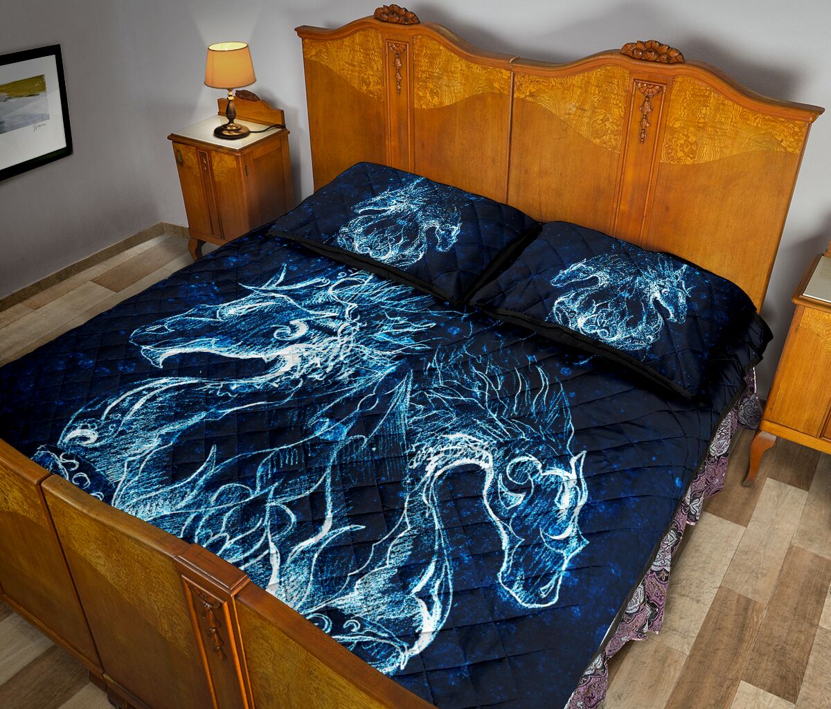 Dragon Art Tyle Quilt Bed Set - Love Quilt Bedding Set