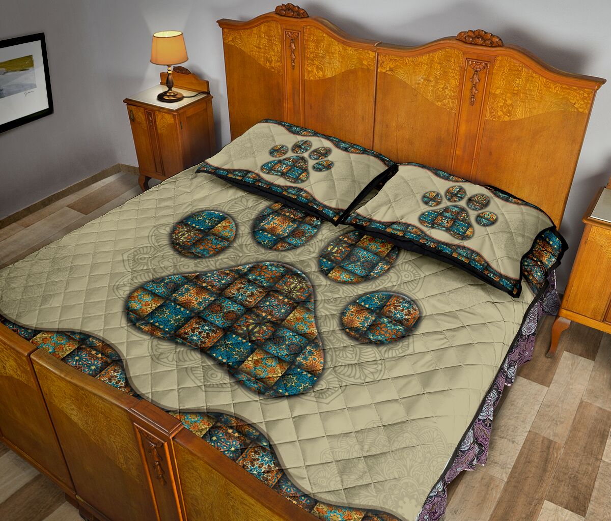 Quilt Bed Set - Dog - Mandala 64 - Love Quilt Bedding Set