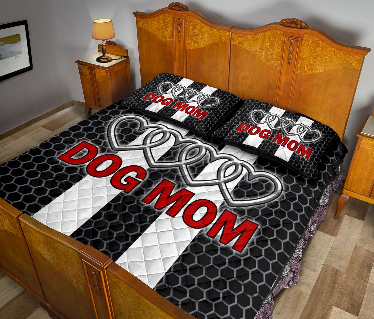 Dog Mom Heart - Bed Set - Love Quilt Bedding Set