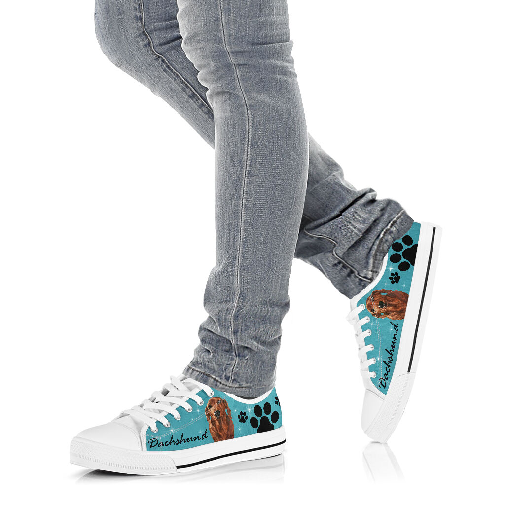 Dachshund And Dog Paw - Low Top Shoe - Love Love Top Shoes