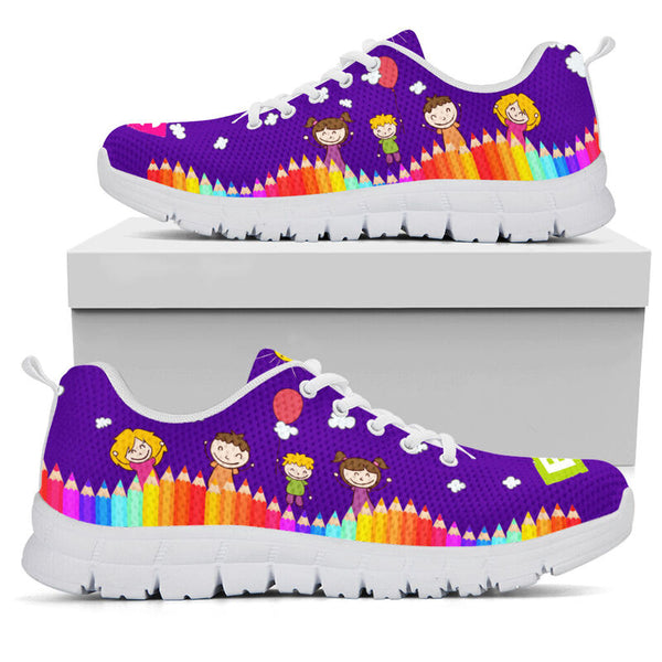 Music Teacher Abc- Purple Sneakers, Running Shoes, Shoes For Women, Shoes For Men, Custom Sh- Love Sneakers