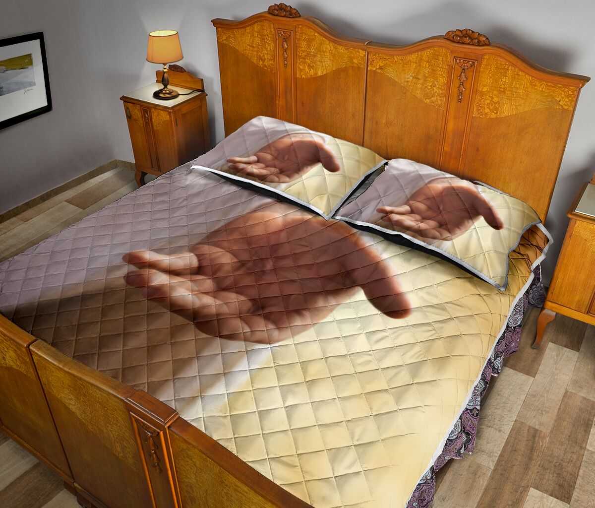 Hand God Jesus Quilt Bed Set- Love Quilt Bedding Set
