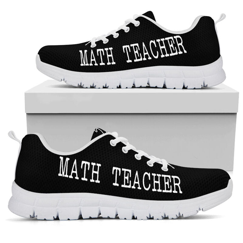 Math Teacher Red Black Strong Sneakers, Running Shoes, Shoes For Women, Shoes For Men, Cust- Love Sneakers