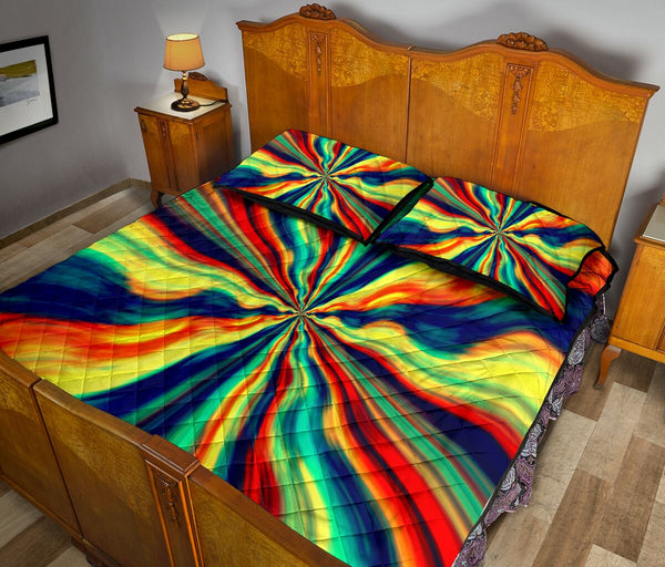 Hippie Painting Quilt Bed Set - Love Quilt Bedding Set