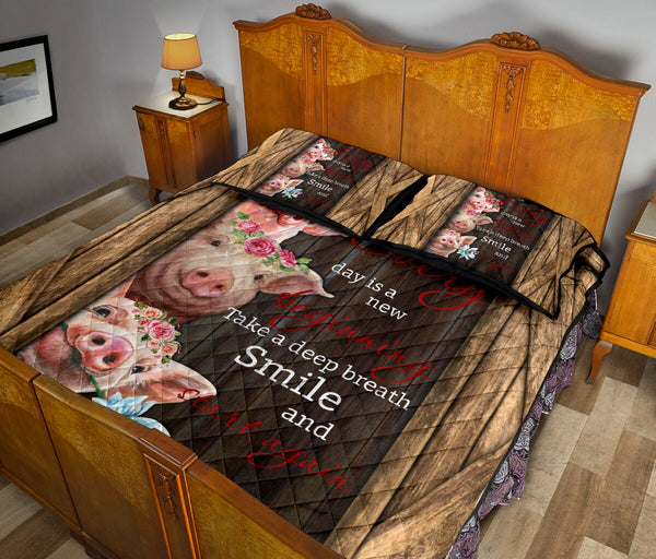 Pig Wood Style Quilt Bed Set - Love Quilt Bedding Set