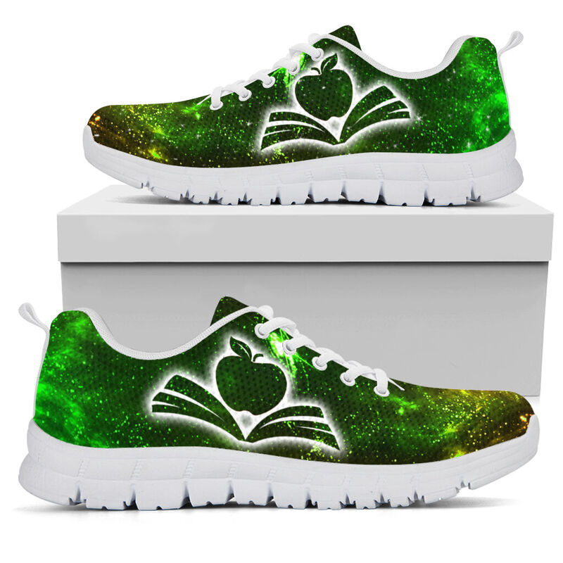 Teacher Galaxy Green Black Kd Sneakers, Running Shoes, Shoes For Women, Shoes For Men, Cust- Love Sneakers