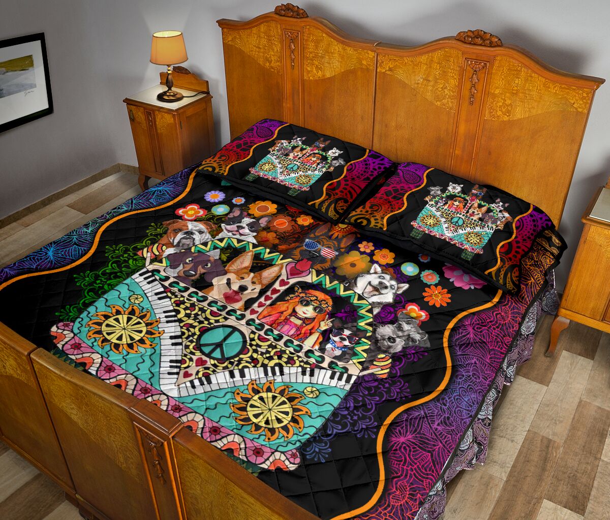 Quilt Bed Set - Dog Lady 28 - Love Quilt Bedding Set