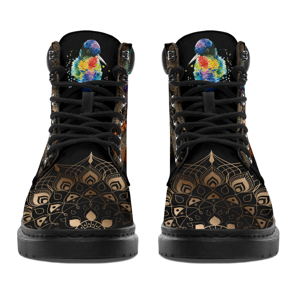 Bird Henna With Watercolor Asboot - Tl - Love All Season Boots