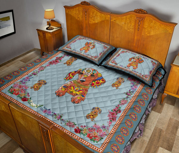 Dachshund Flower - Bed Set- Love Quilt Bedding Set