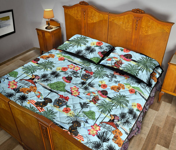 Dachshund Flower Beach - Bed Set- Love Quilt Bedding Set