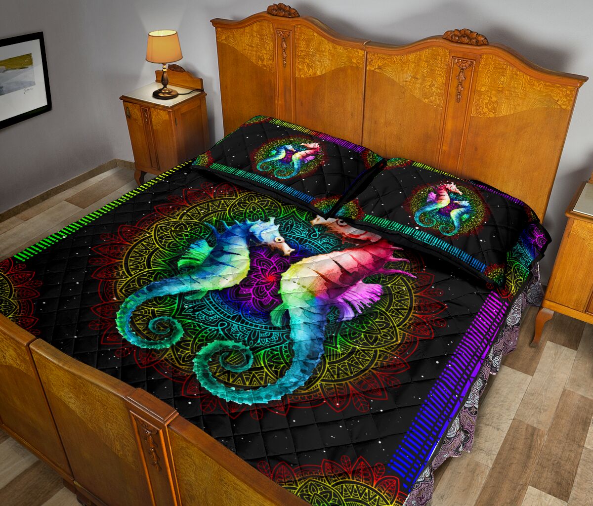 Quilt Bed Set - Seahorse - Rainbow 52 - Love Quilt Bedding Set