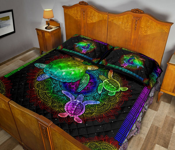 Quilt Bed Set - Turtle - Rainbow 41 - Love Quilt Bedding Set