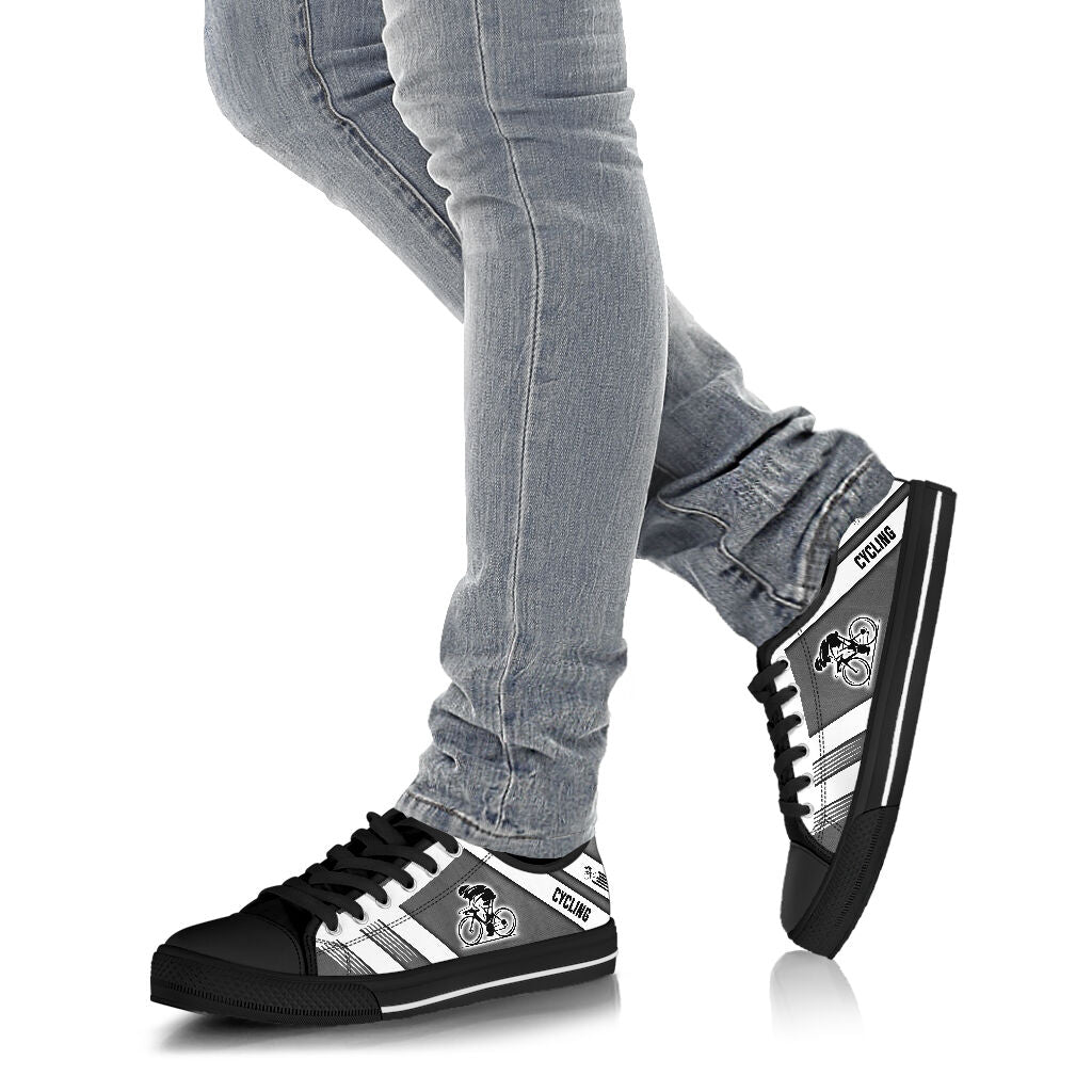 Cycling White Line - Low Top Shoe - Love Love Top Shoes