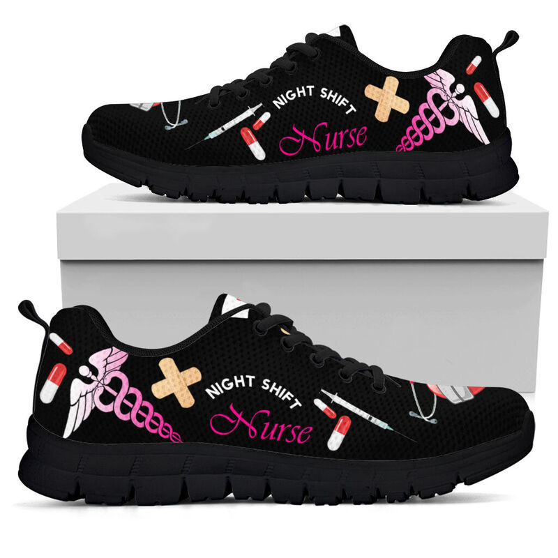 Night Shift Nurse Sneakers, Running Shoes, Shoes For Women, Shoes For Men, Custom Shoes, L- Love Sneakers
