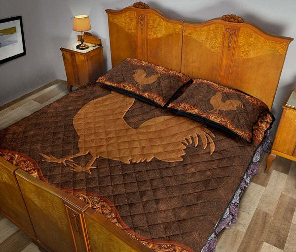 Chicken Leather Style Quilt Bed Set 301118