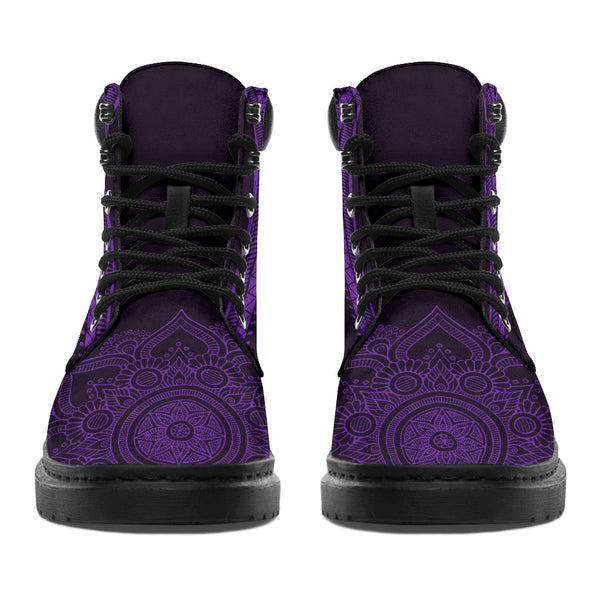 Owl Mandala Asboots Purple 2 - Love All Season Boots