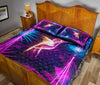 Hummingbird Neon Art Style Quilt Bed Set - Love Quilt Bedding Set