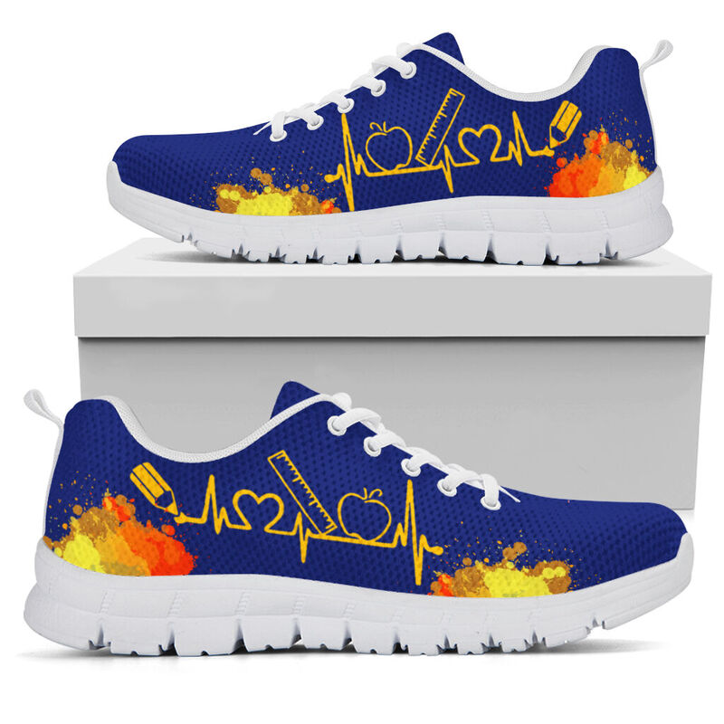 Principal Art Royal Blue Gold Kd Sneakers, Runni- Love Sneakers