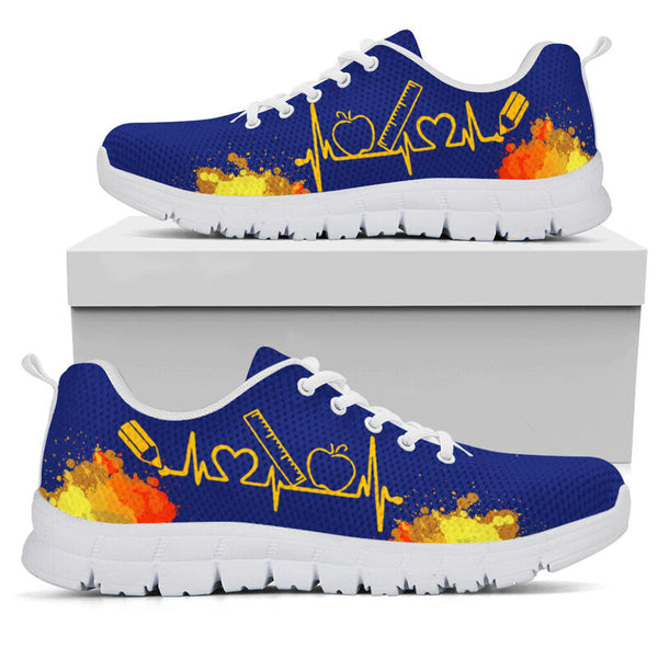 Principal Art Royal Blue Gold Kd Sneakers, Runni- Love Sneakers