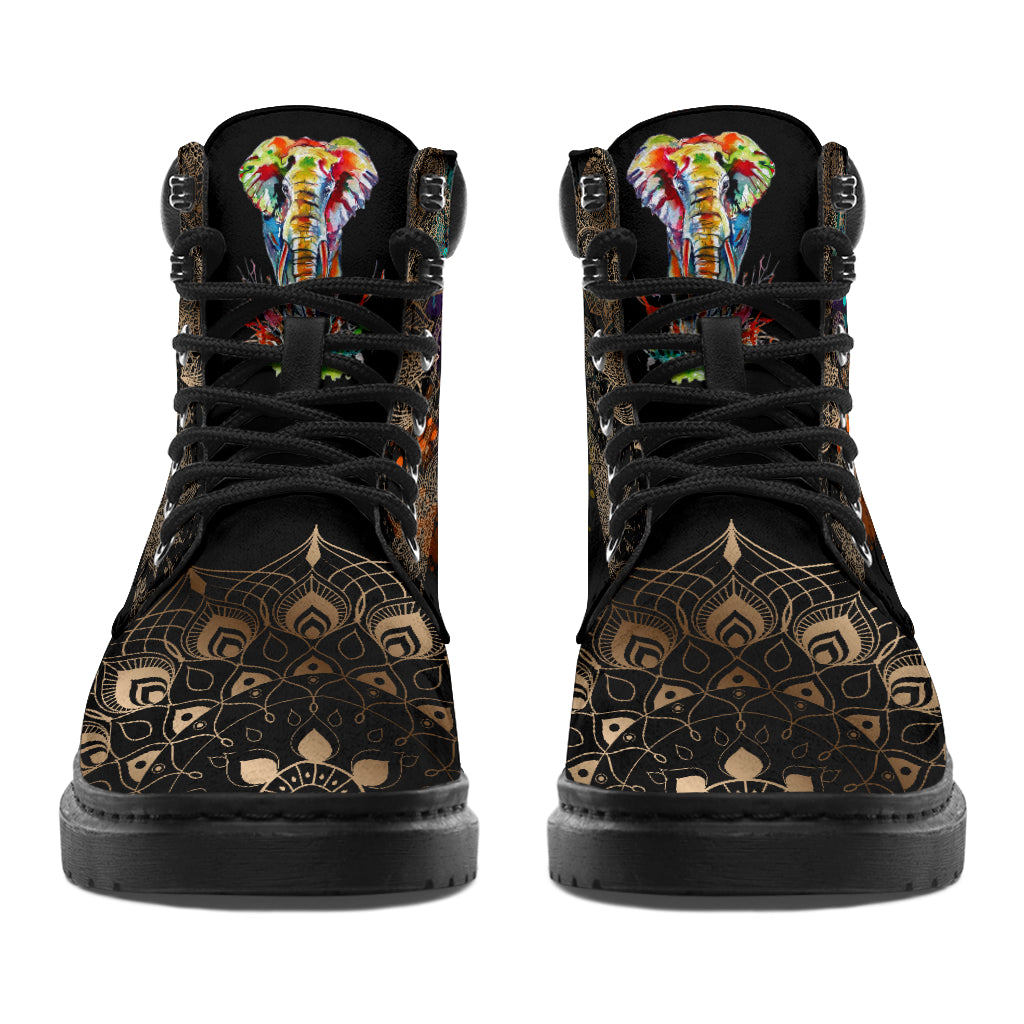 Elephant Henna With Watercolor Asboot - Tl - Love All Season Boots