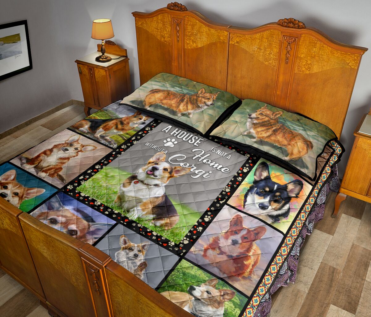 Corgi A House Not A Home - Quilt Bed Set - Nnd - Love Quilt Bedding Set