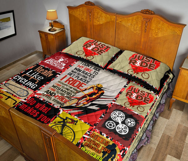 Cycling My Bike I Ride - Bed Set - Love Quilt Bedding Set