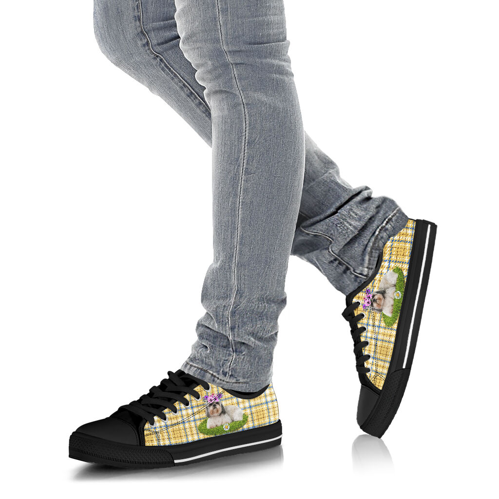 Shih Tzu Flower Caro - Low Top Shoe - Love Low Top Shoes