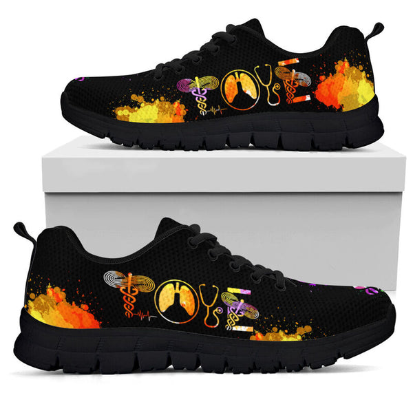 Respiratory Therapist Love Art Sneakers, Running Shoes, Shoes For Women, Shoes For Men, Cust- Love Sneakers