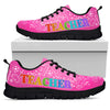 Back To School Teacher Pink Sneakers, Running - Love Sneakers