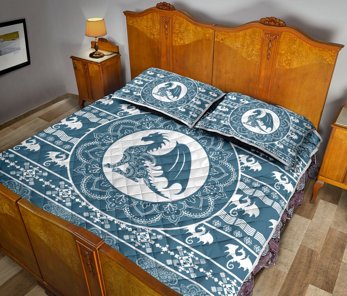 Dragon Mandala Quilt Bed Set - Love Quilt Bedding Set