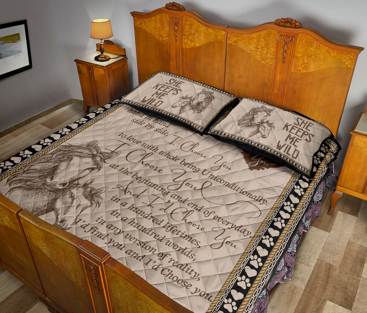 Horse I Choose You - Bed Set- Love Quilt Bedding Set