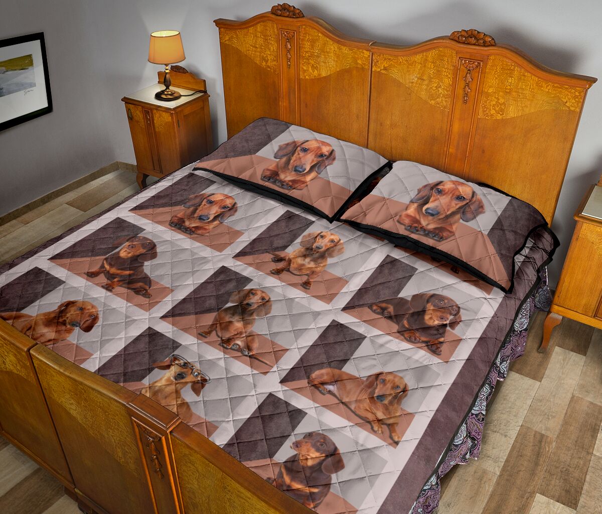 Dachshund Square Cute - Bed Set - Love Quilt Bedding Set