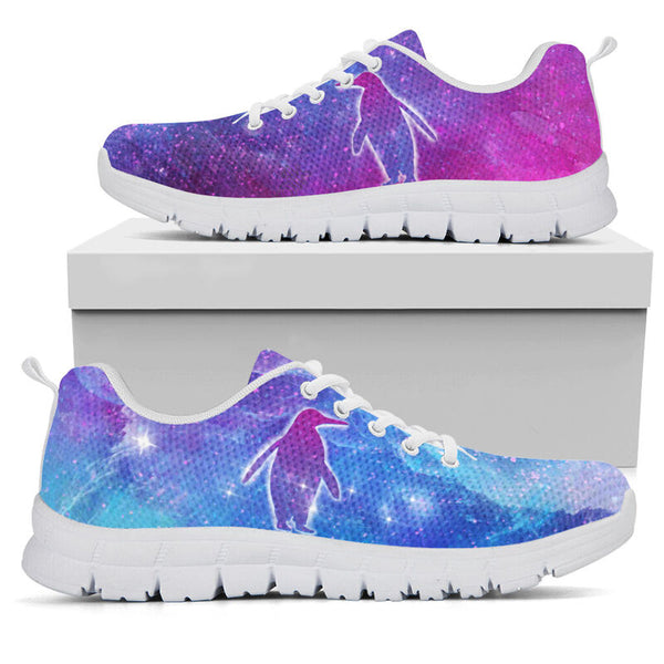 Lg Penguin Lovers In Galaxy World Sneakers, Runni- Love Sneakers