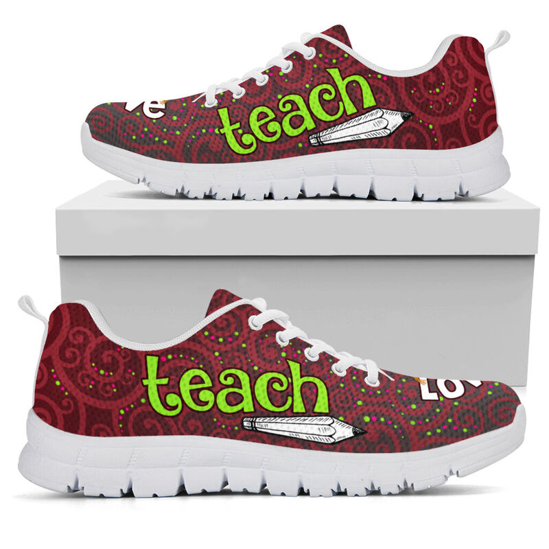 Teach Love Inspire- Burgundy And Dark Grey Kd Sneakers, Running Shoes, Shoes For Women, Shoe- Love Sneakers