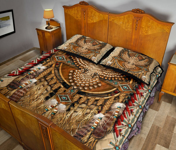 Gold Owl Native American Quilt Bed Set 2- Love Quilt Bedding Set