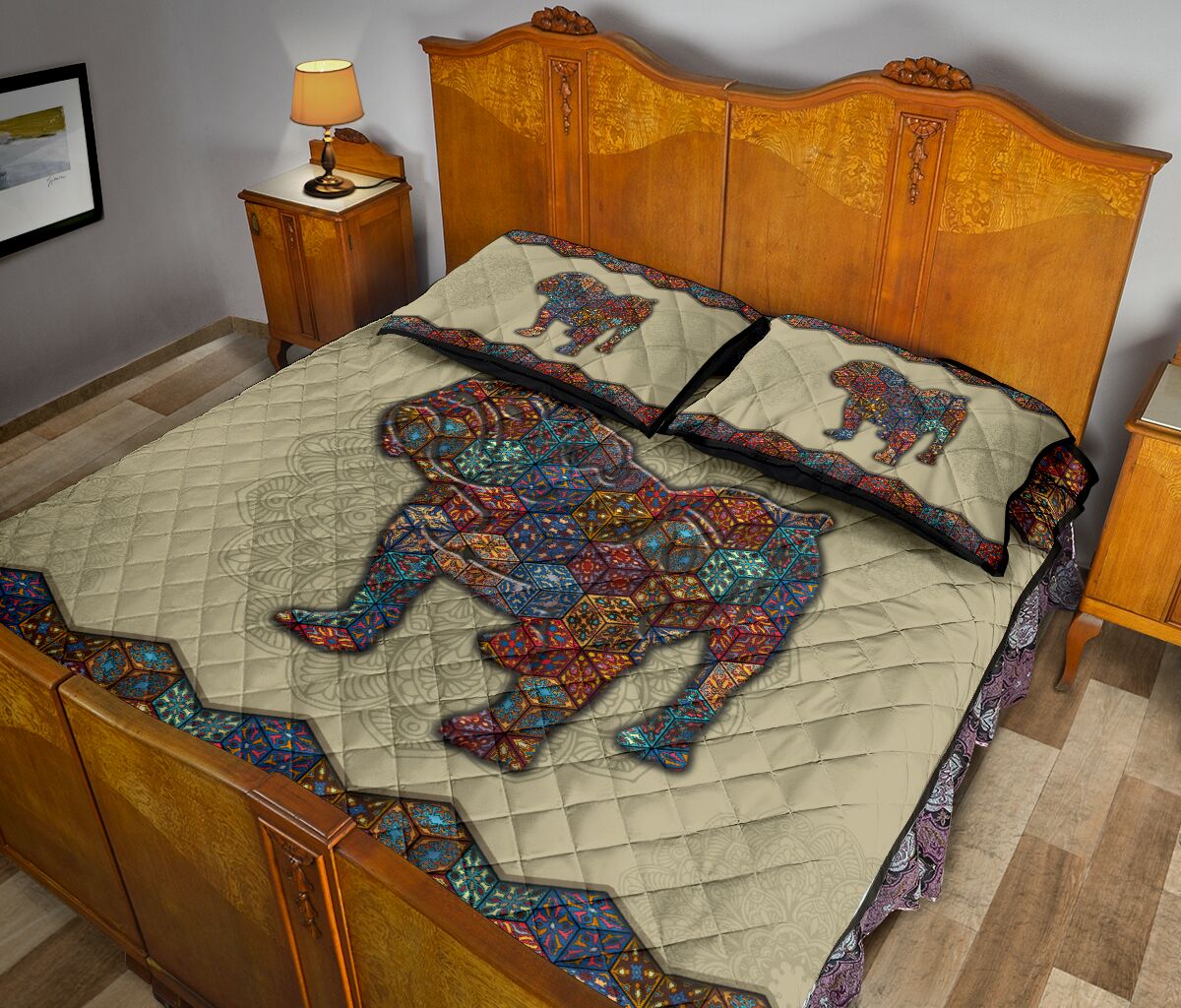 Quilt Bed Set - Mandala - Pitbull 25 - Love Quilt Bedding Set