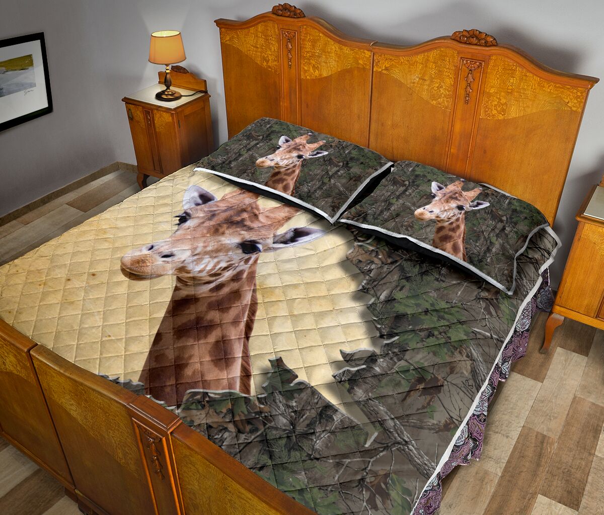 Giraffe Tree Tear Quilt Bed Set - Love Quilt Bedding Set