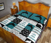 Live Love Dolphins Pattern Quilt Bed Set - Love Quilt Bedding Set