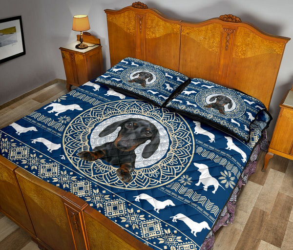 Dachshund Mandala Pattern - Bed Set - Love Quilt Bedding Set