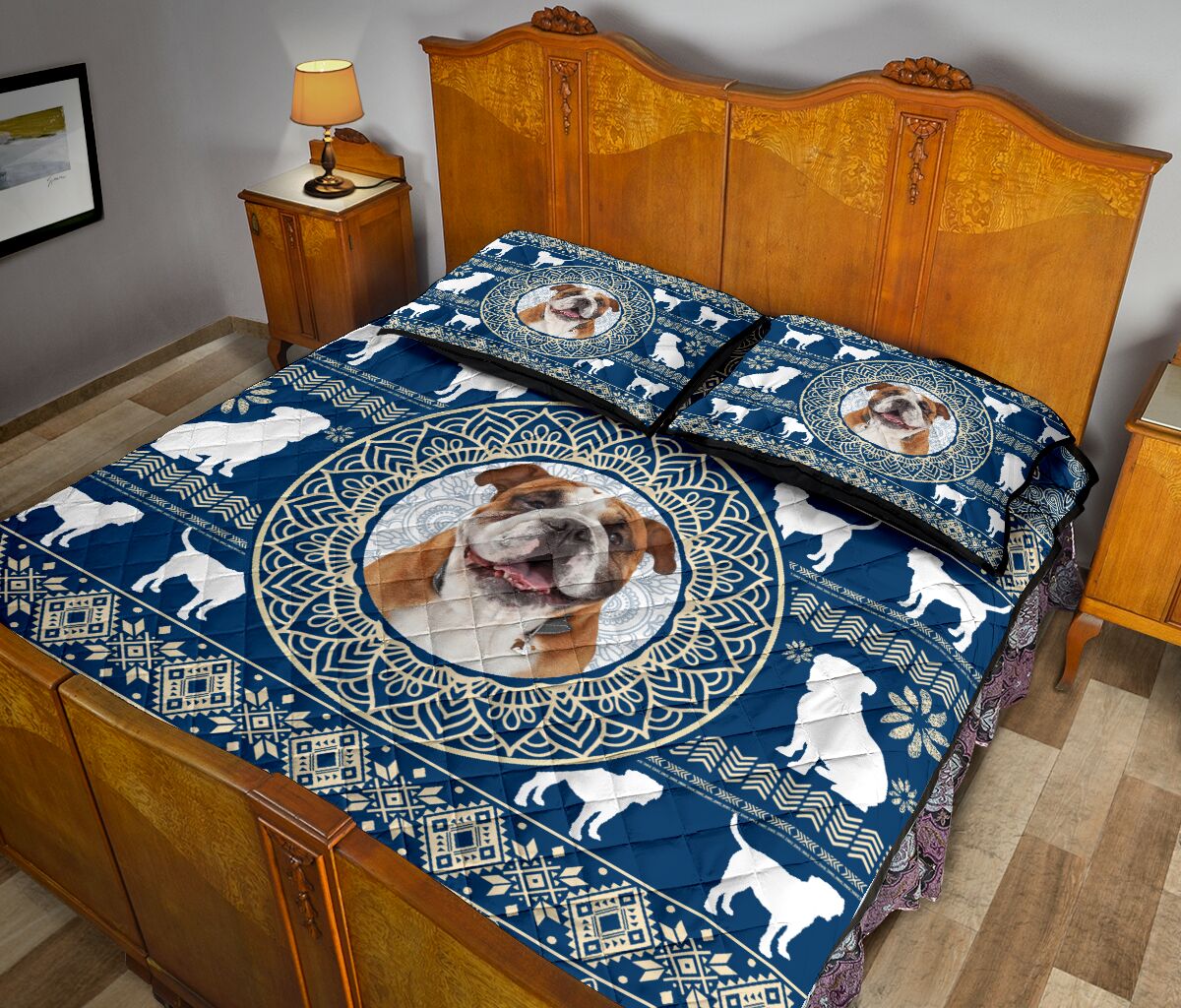 Bulldog Mandala Pattern - Bed Set- Love Quilt Bedding Set