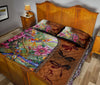 Dragonfly Art Leather Style Quilt Bed Set- Love Quilt Bedding Set