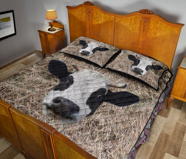 Cow And Leaves - Bed Set - Love Quilt Bedding Set