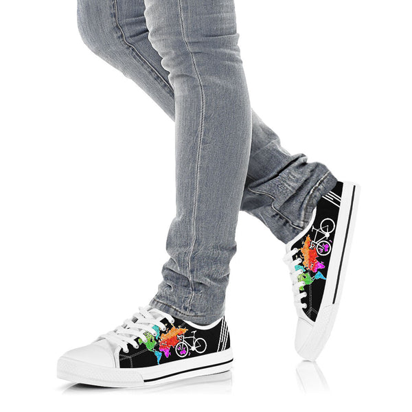 Cycling And Map Color - Low Top Shoe - Love Love Top Shoes