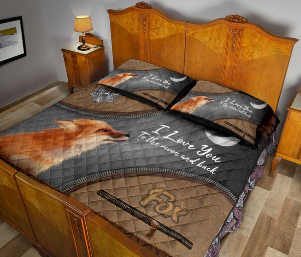 Fox Animal Leather Quilt Bed Set 7- Love Quilt Bedding Set