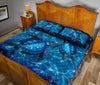 Turtle Water Light Style Quilt Bed Set - Love Quilt Bedding Set