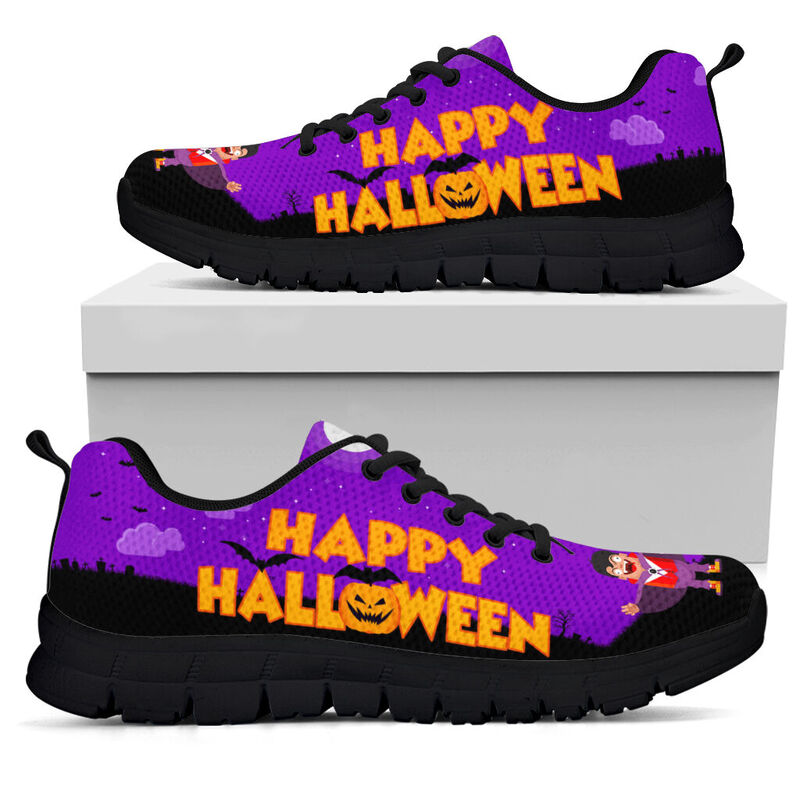 Happy Halloween Nurse Purple Shoes Sneakers, Running Shoes, Shoes For Women, Shoes For Men, - Love Sneakers