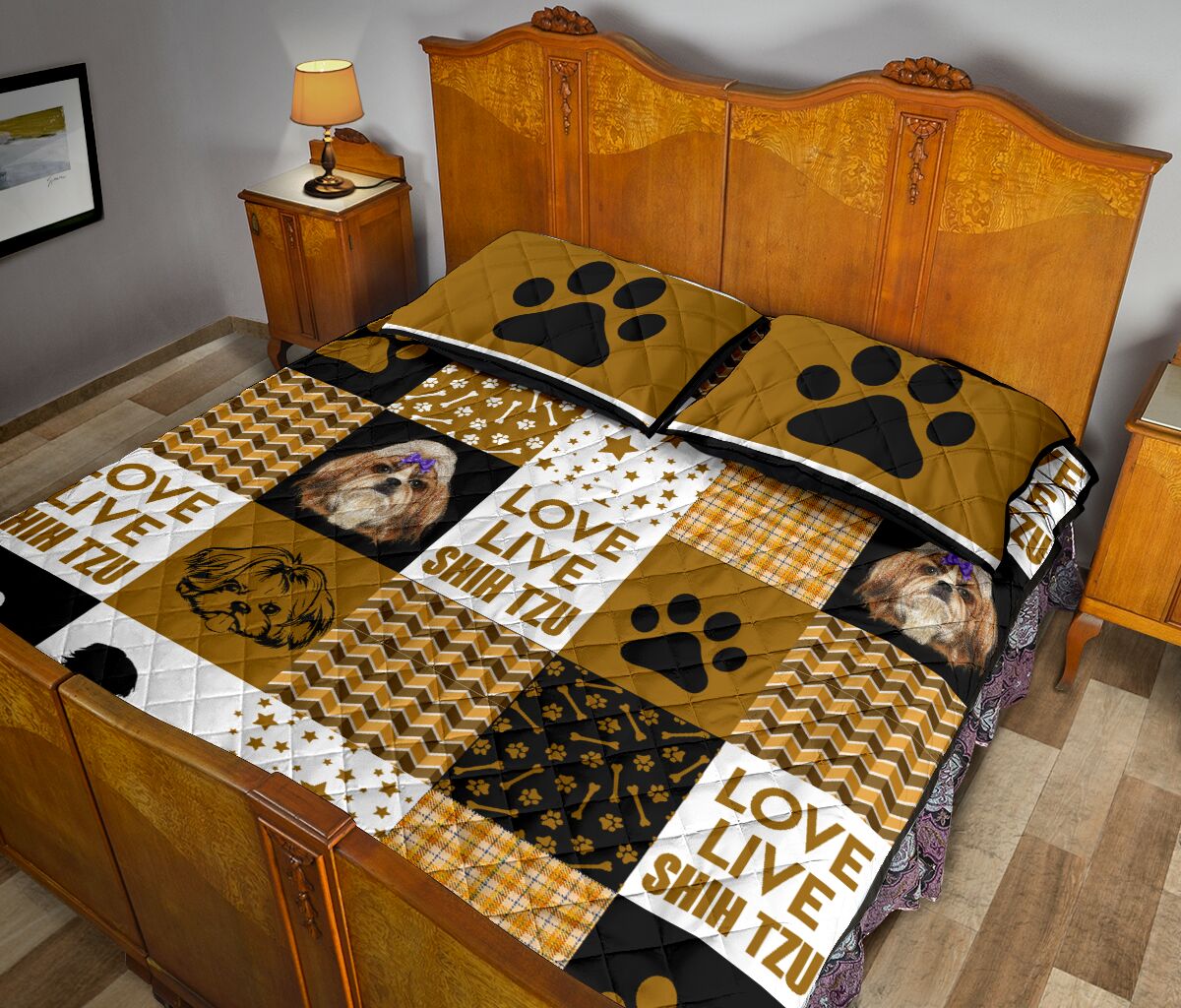 Quilt Bed Set - Shih Tzu 59 - Love Quilt Bedding Set