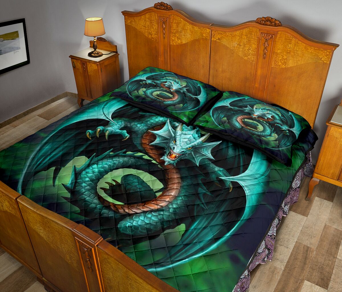 Dragon Quilt Bed Set 4- Love Quilt Bedding Set