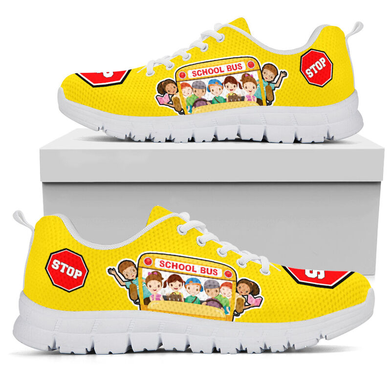 School Bus - Stop Shoes Sneakers, Runni- Love Sneakers