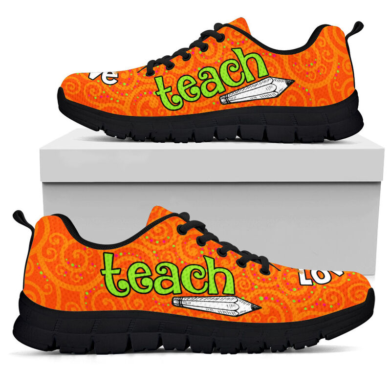 Teach Love Inspire Orange Kd Sneakers, Running Shoes, Shoes For Women, Shoes For Men, Custo- Love Sneakers
